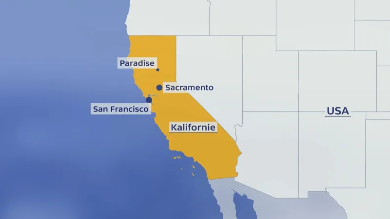 Požárem zasažené město Paradise