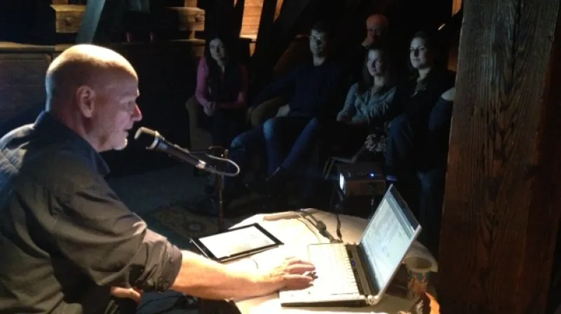 11. listopadu jsem hrál v krovu Jindřišské věže