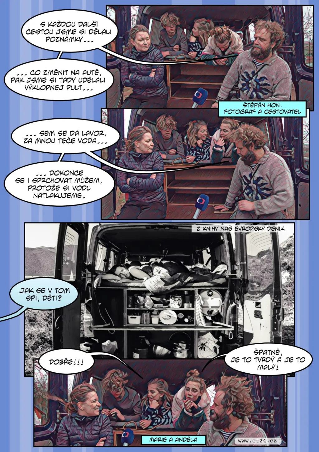 Místo letadla a hotelu s polopenzí se rodiče tří dětí rozhodli spoléhat jen na obytnou dodávku. Co zažili, ukazuje jejich kniha