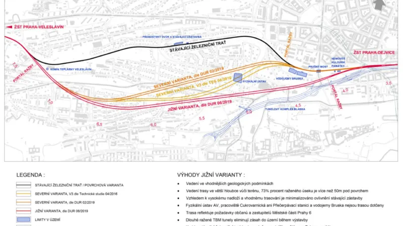 Varianty železnice na letiště