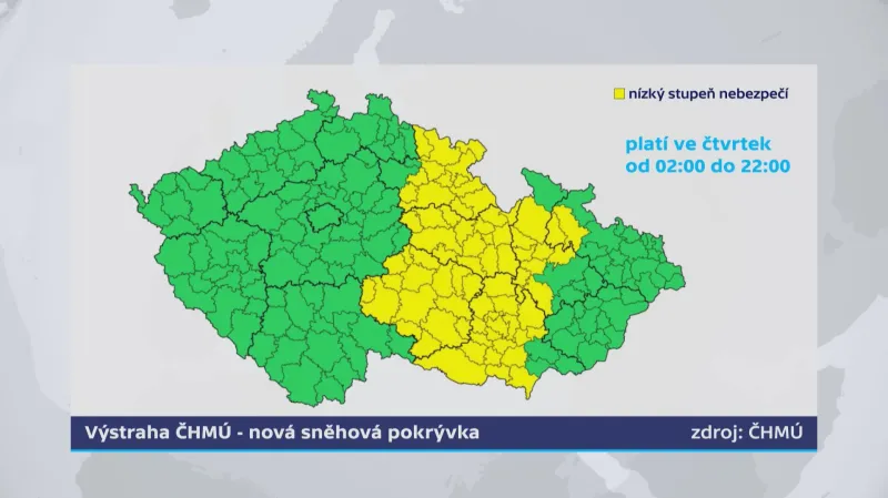 Výstraha - nová sněhová pokrývka