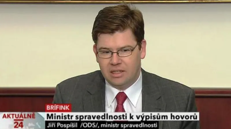 Brífink ministra spravedlnosti Jiřího Pospíšila