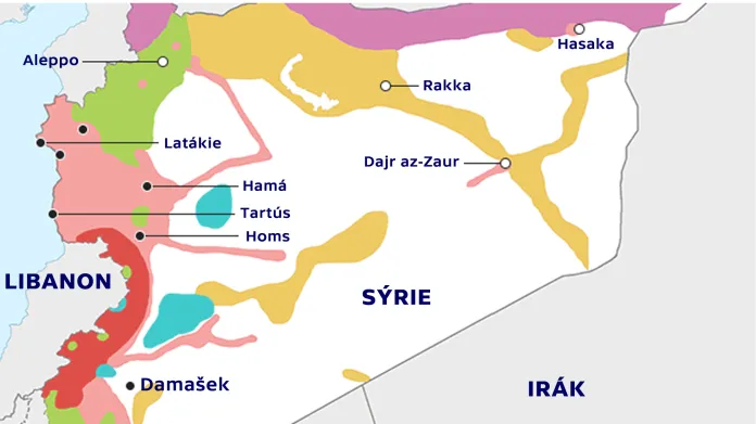 Mapa Sýrie