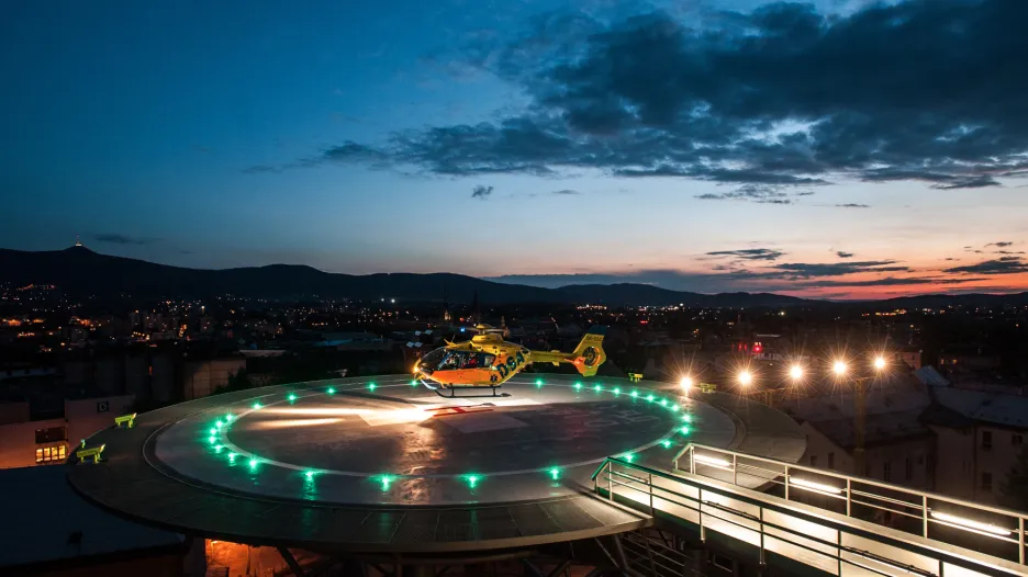 Heliport v liberecké nemocnici