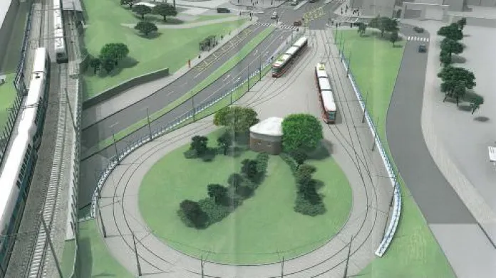 Dalších asi 290 metrů kolejí bude položeno v nové tramvajové smyčce u plánované železniční zastávky Praha - Podbaba.