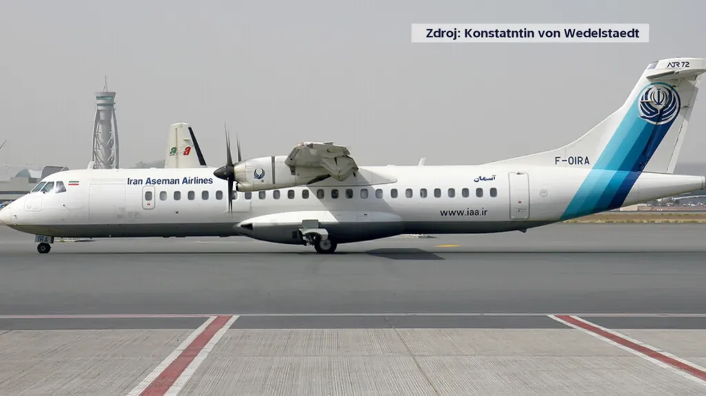 Letadlo ATR 72-500 společnosti Iran Aseman Airlines - ilustrační foto