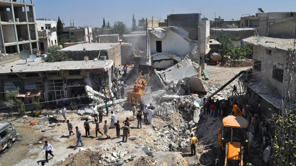 Následky bojů v Sýrii