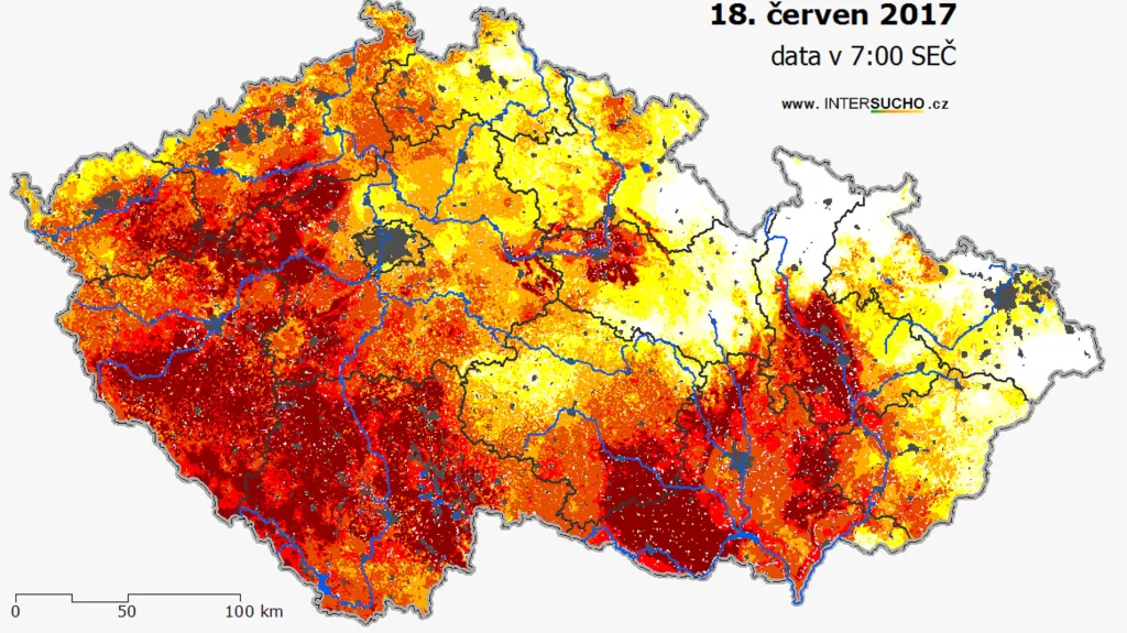Sucho v Česku k 18. červnu