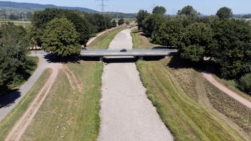 Vyschlé koryto řeky Dreisam