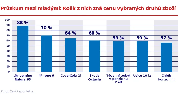 Mladí ví především, co stojí benzín, iPhone a Coca Cola. Průzkum proběhl loni v létě.