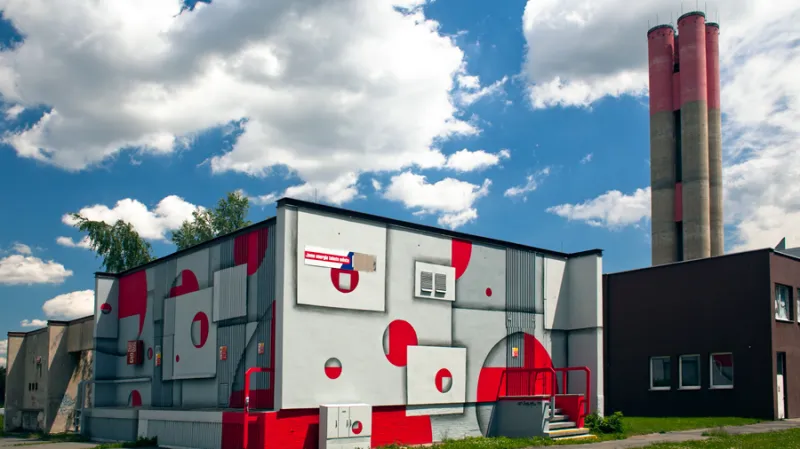 Graffiti na trafostanici Jižního Města