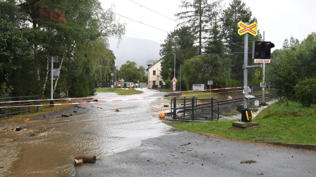 Rozvodněná řeka Desná na Šumpersku, 15. 9. 2024