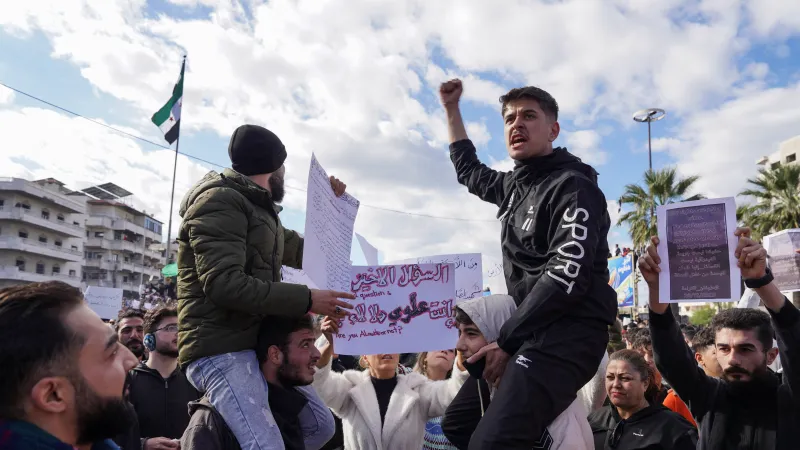 Protest alavitů v provincii Latákija v prosinci 2025