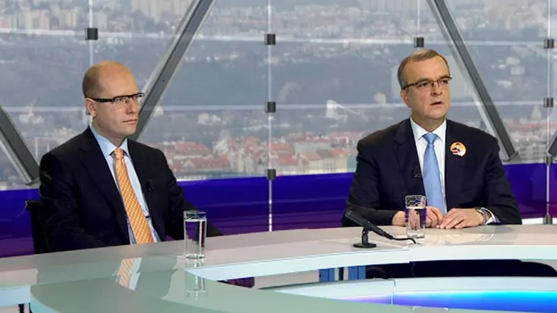 Bohuslav Sobotka a Miroslav Kalousek ve studiu