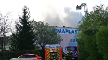 Požár skladu plastů v Brně-Přízřenicích