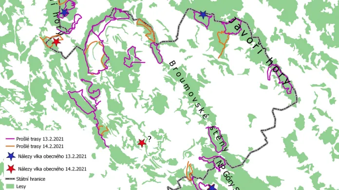 Mapování vlka na Broumovsku