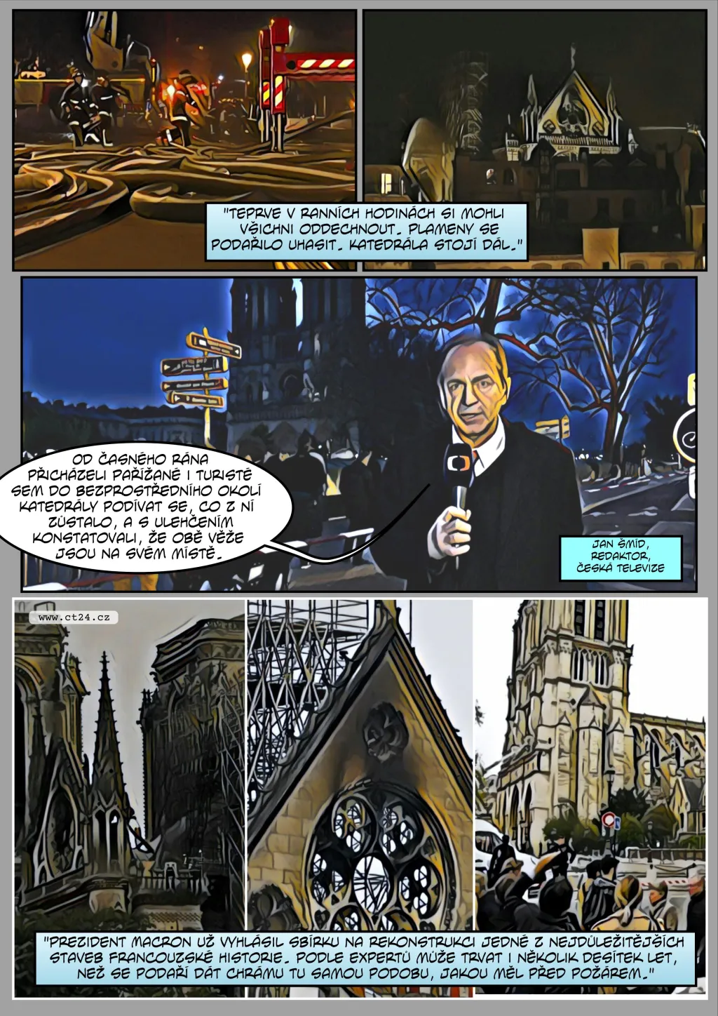Komiks: Požár Notre-Dame