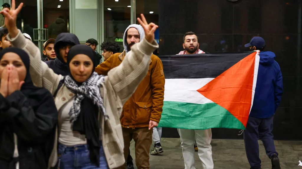 Propalestinský protest v Berlíně