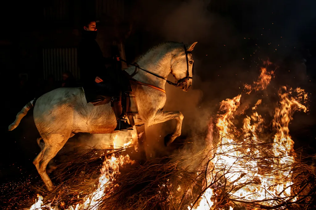 V praxi zvyk probíhá tak, že koňům i jezdcům požehná v předvečer události místní kněz. Ve vesnici se pak rozhoří ohně a jezdci vedou své koně přes plameny za doprovodu bubnů.
