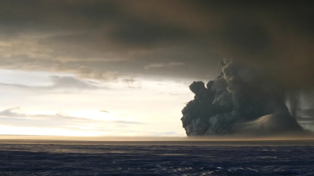 Sopečná erupce na Islandu, ilustrační foto