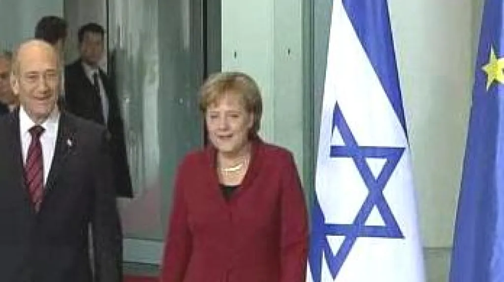 Ehud Olmert a Angela Merkelová
