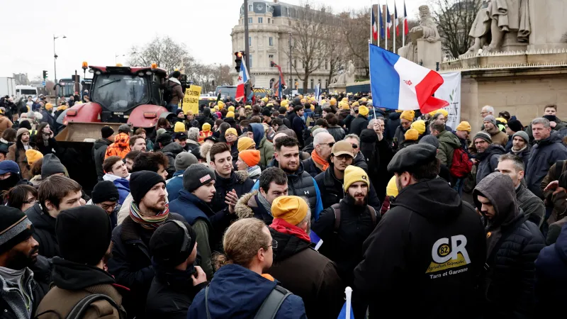 Protesty francouzských farmářů v Paříži (8. ledna 2026)