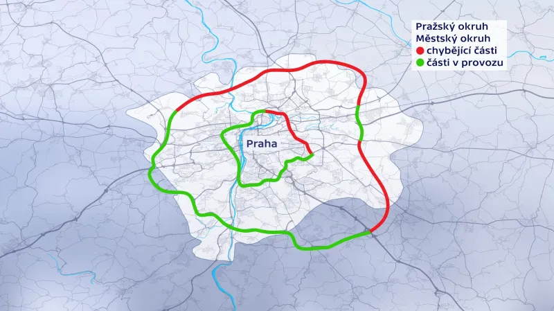 Vnitřní a vnější okruh Prahy