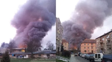 Požár tkalcovny Mileta