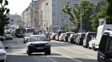 Silný automobilový provoz v centru Olomouce
