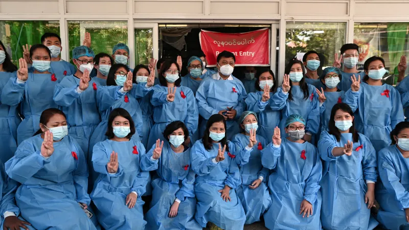 Myanmarští lékaři protestují