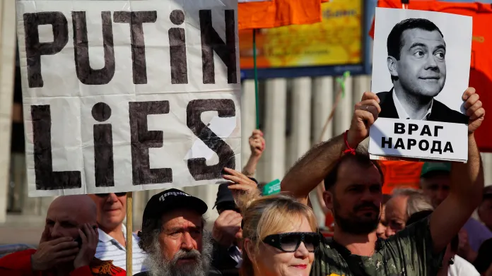 Moskevský protest proti plánované reformě důchodů