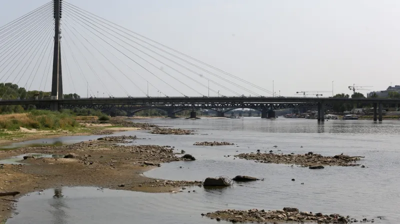 Vyschlé koryto Visly ve Varšavě