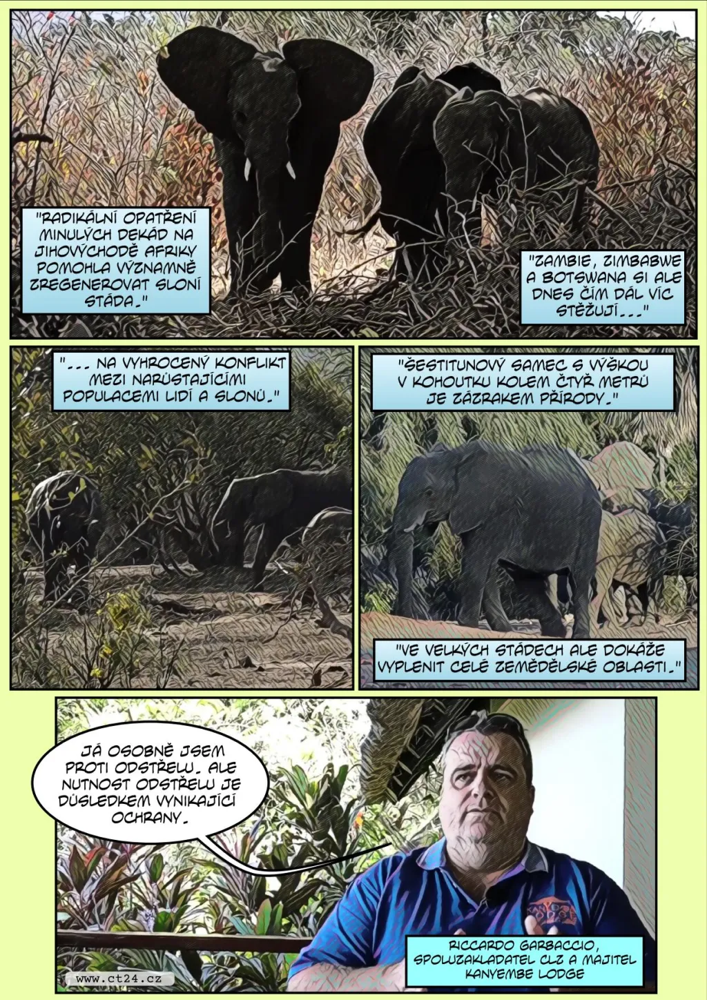 Komiks: Záchrana afrických slonů