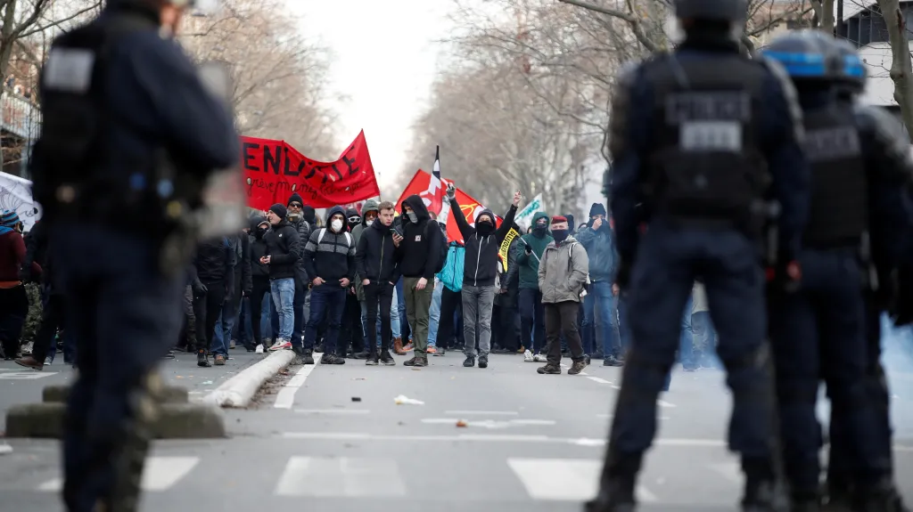 Pařížská demonstrace odborů