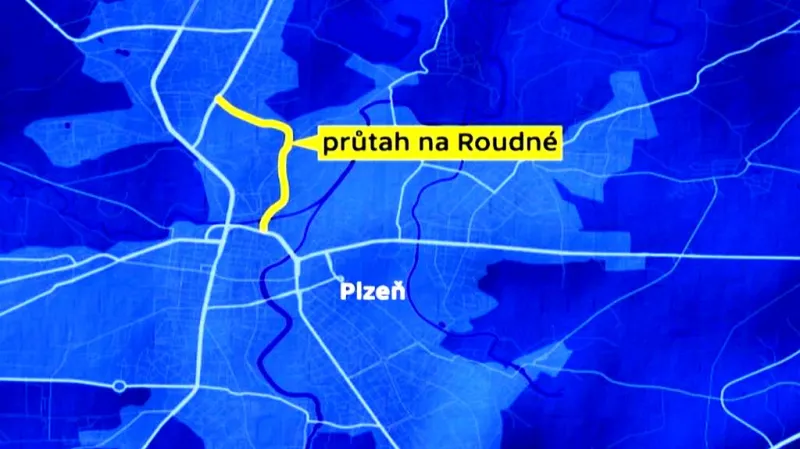 Plánovaný průtah Roudnou