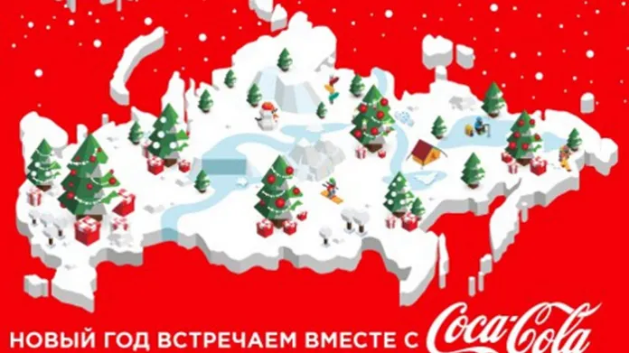 Reklama Coca-Coly s mapou Ruska zahrnující i Krym