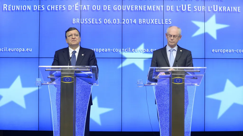 José Manuel Barroso a Herman Van Rompuy po summitu EU k Ukrajině