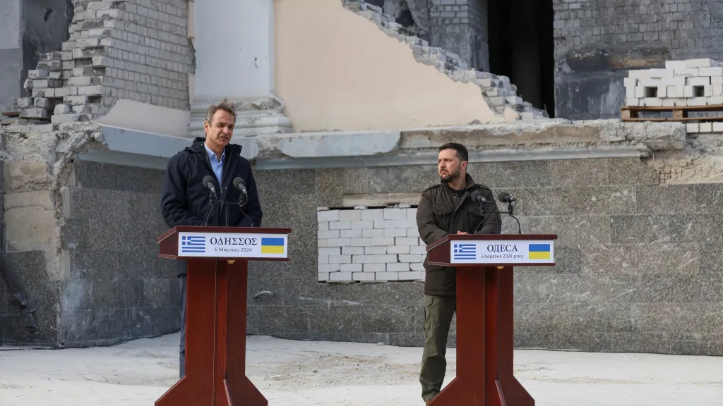 Kyriakos Mitsotakis a Volodymyr Zelenskyj v Oděse