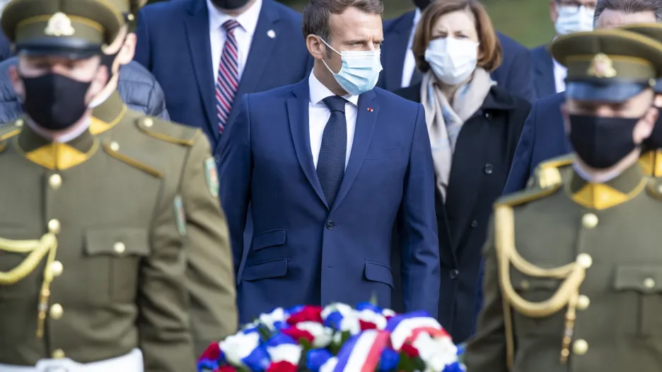Francouzský prezident Emmanuel Macron ve Vilniusu