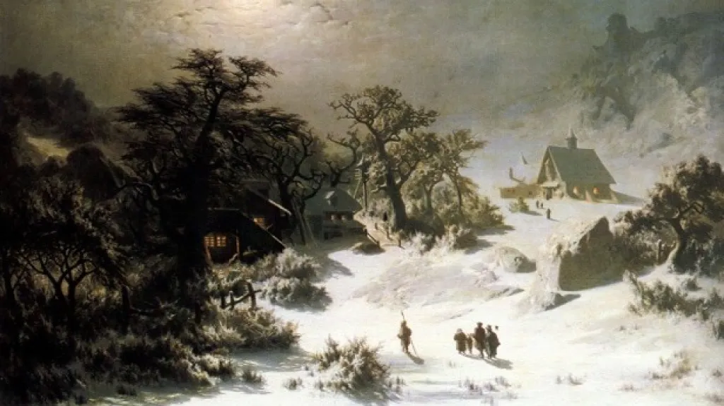 Adolf Kosárek / Zimní noc (detail)