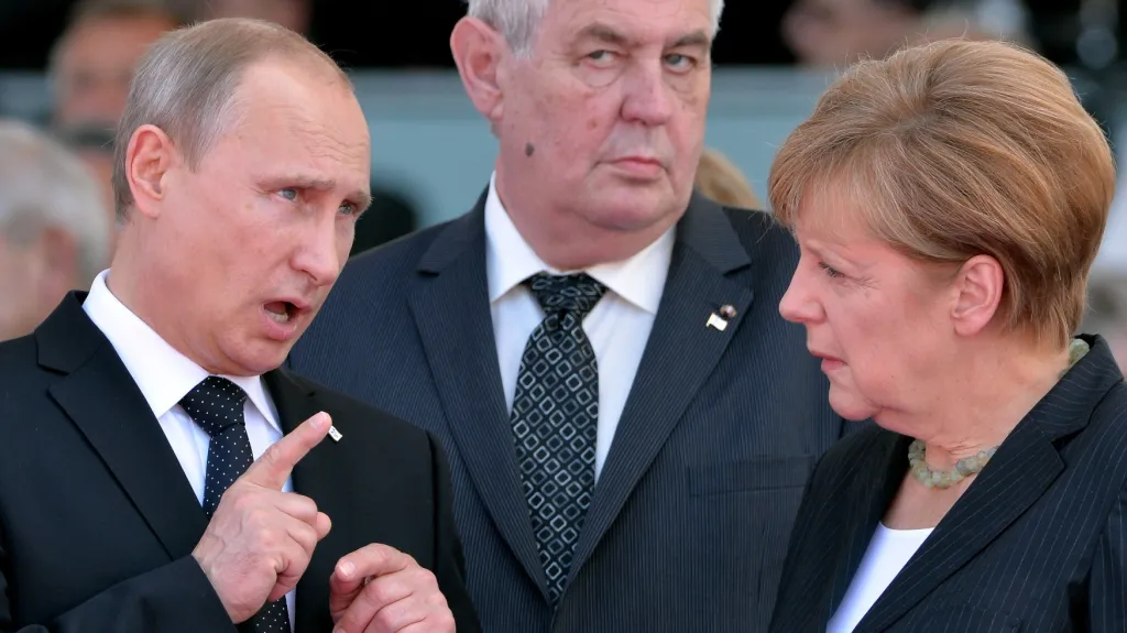 Setkání v Normandii - Putin, Zeman a Merkelová