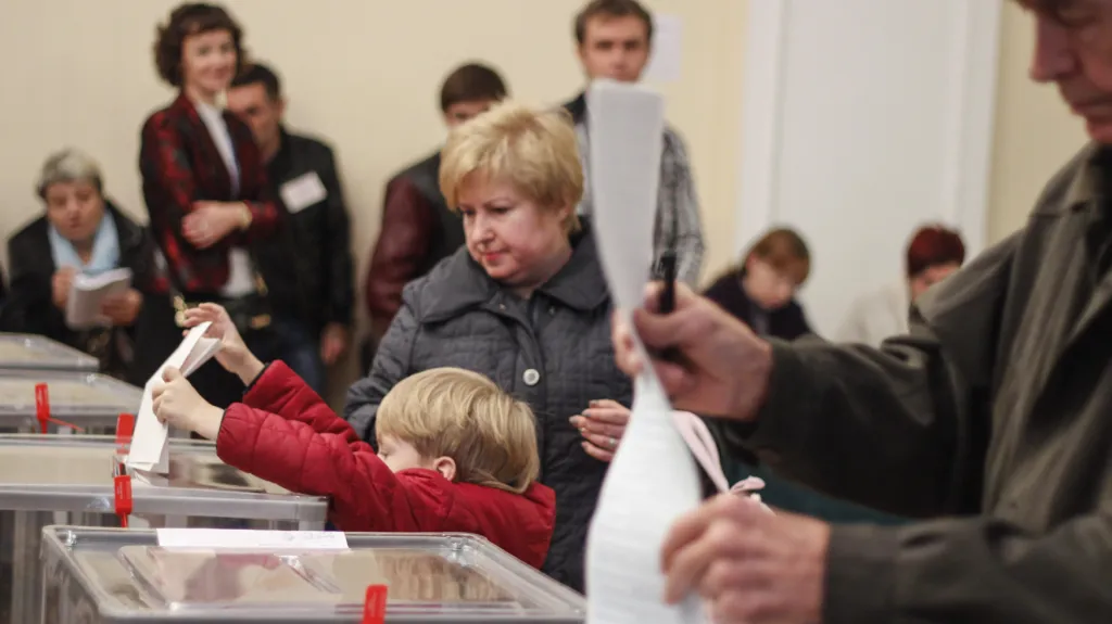Volební místnost v Kyjevě