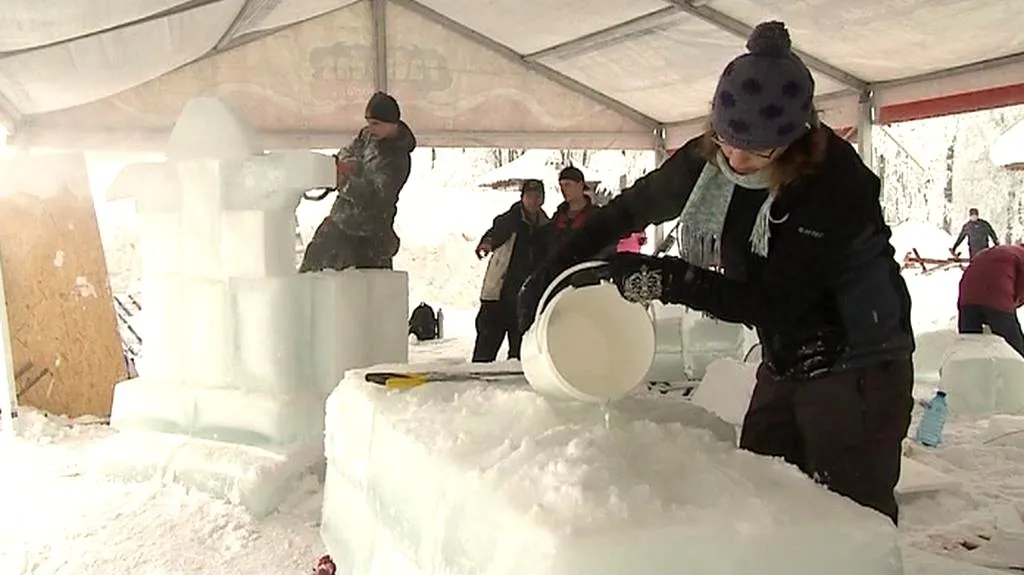 Ze sochařského sympozia v Pustevnách