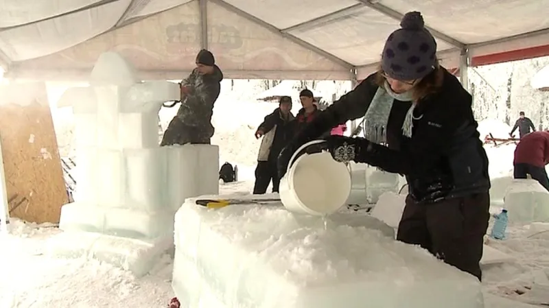 Ze sochařského sympozia v Pustevnách