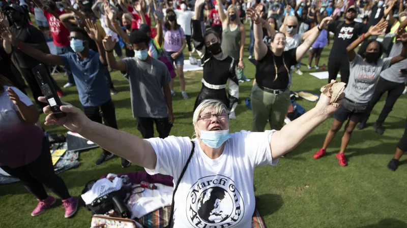 Pochod OneRace v Atlantě v červnu 2020 proti rasově motivovanému násilí