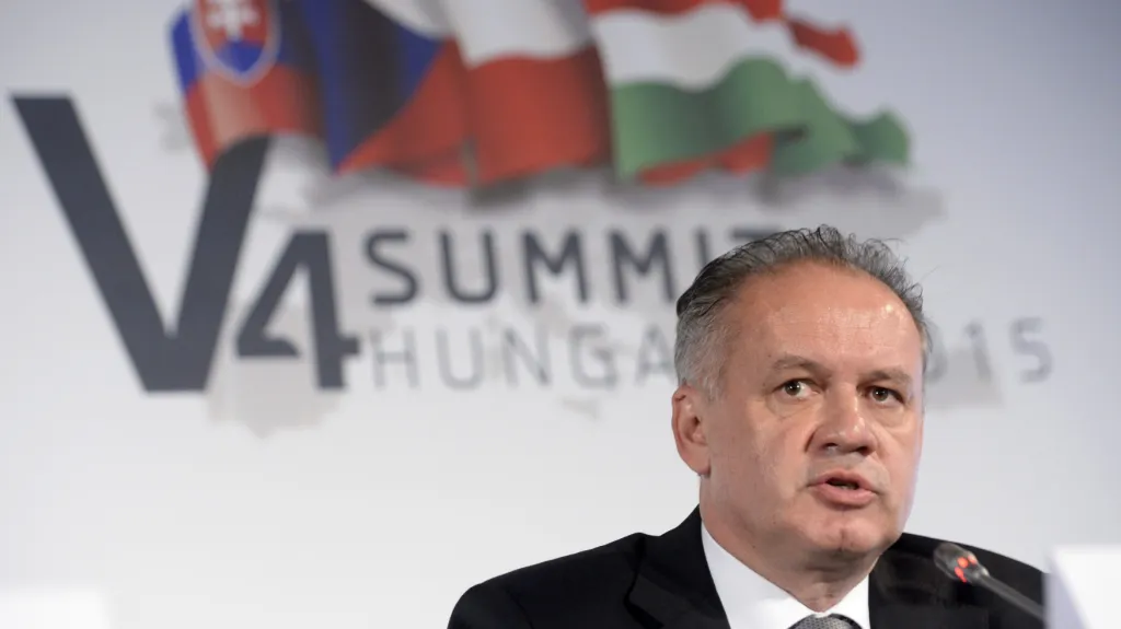 Andrej Kiska na říjnovém setkání hlav států Visegrádu v maďarském Balatonfuredu