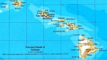 Mapa Havajských ostrovů