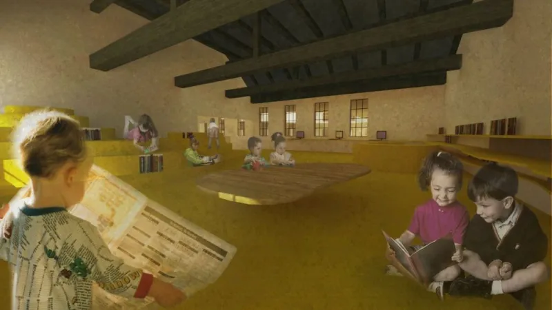 Návrh interiéru knihovny