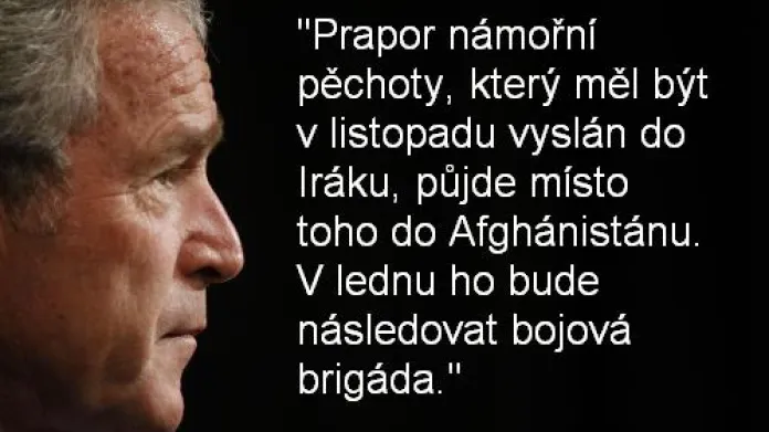 Americký prezident George Bush se vyjadřuje k přesunům vojsk.