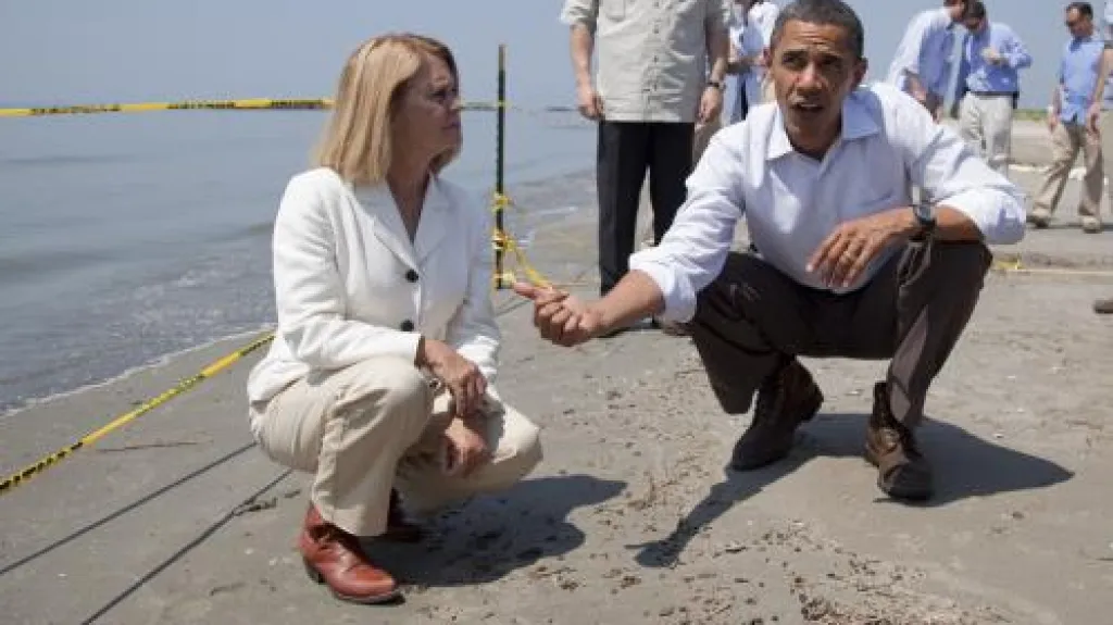 Obama na pobřeží Louisiany